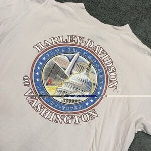 Vintage 90's Harley Davidson T Shirt Men's XL Ft. Washington MD American Flag